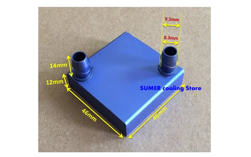 Алюминиевый водяной охладитель 40*40 61*61 мм радиатор водоблока жидкостного охладителя для процессора и графического процессорного модуля North или South Bridge.