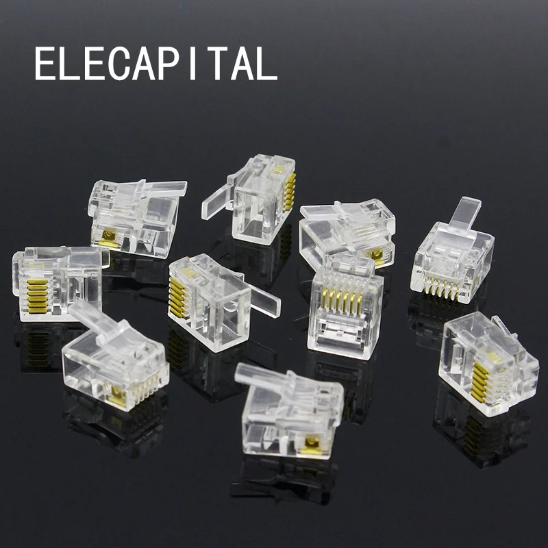 Модульный сетевой штекер RJ11 6P6C 6 контактов телефонный разъем|connector pin|pin connectorconnector