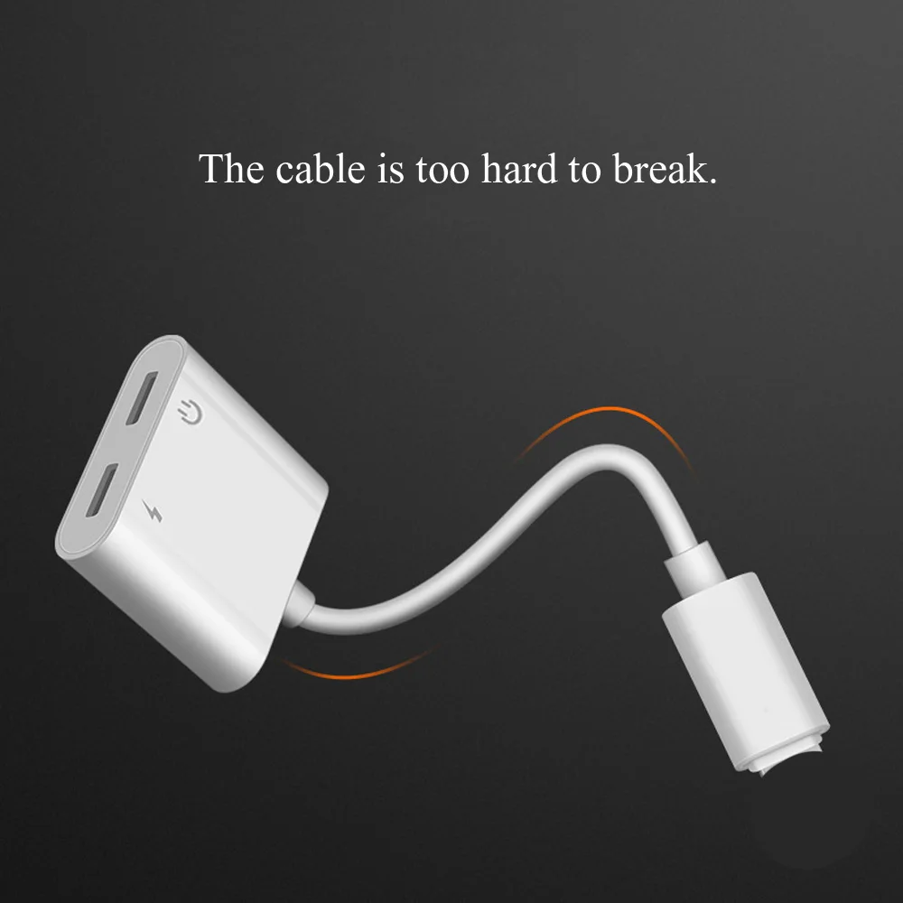 2 в 1 Наушники Aux адаптер двойной для Lightning-Jack преобразователь для наушников разветвитель зарядки аудио кабель IOS 12,2 для iPhone 7 8