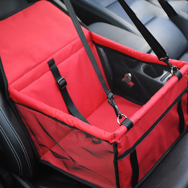 Собак Pet Carrier дышащий автокресло Pad безопасно выполнять домик для кошки сумка для щенков Автомобильные путешествия аксессуары Водонепроницаемый собака сиденье сумка Корзина Pet - Цвет: Красный