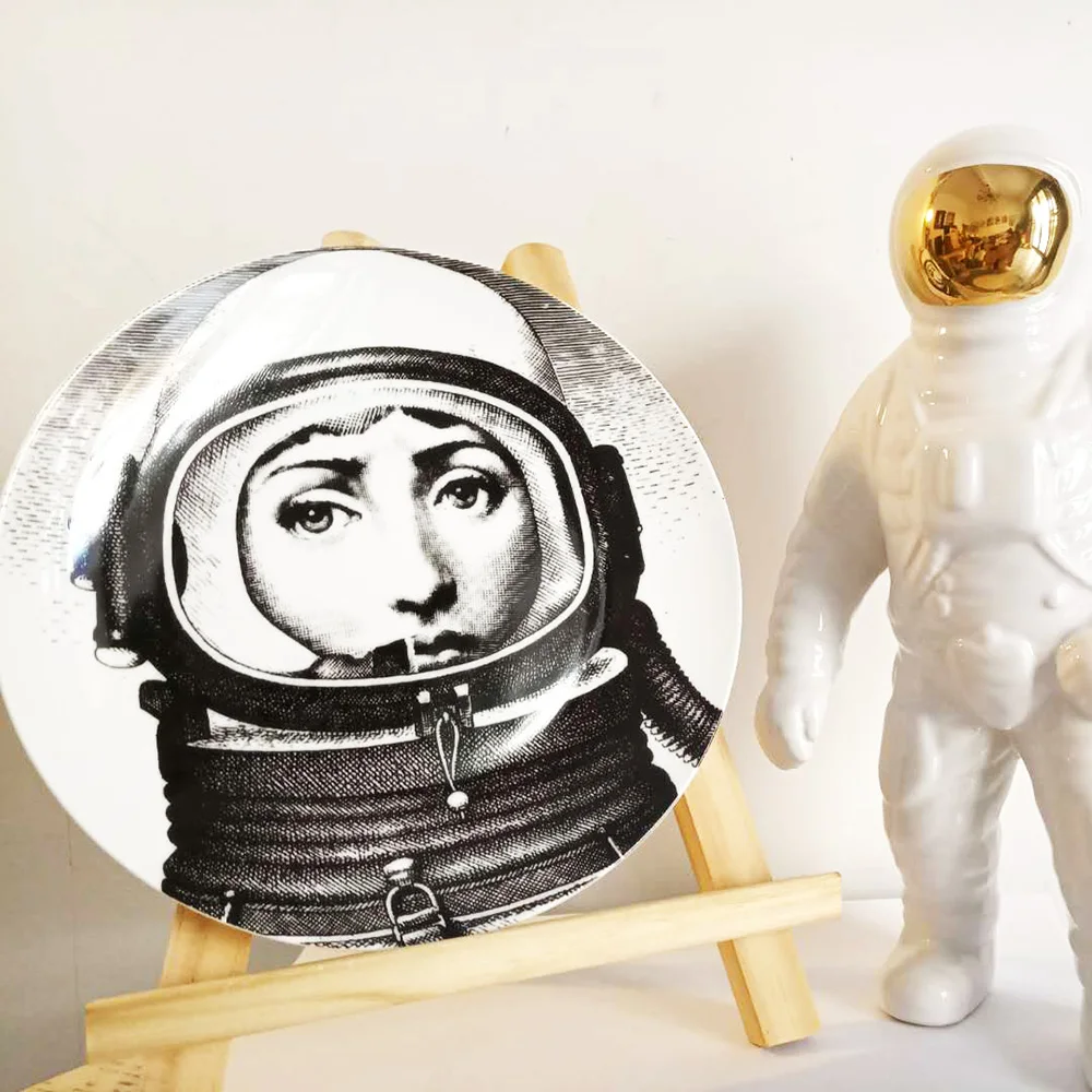 Rosenthal Piero fornasetti тарелки черно белые иллюстрации Висячие блюда комнаты
