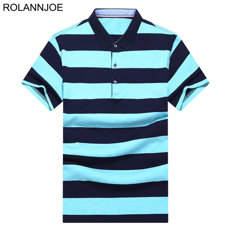 Двухцветная рубашка-поло из пике в полоску мужская одежда 2018 повседневная