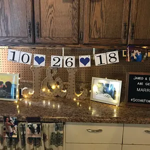 Персонализированные свадьба сохранить дату с именами гирлянды овсянки Значки