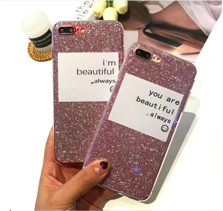 Для iphone 6 Женский чехол Сияющий блестящий для 8 Plus роскошный силиконовый x xs 7 S