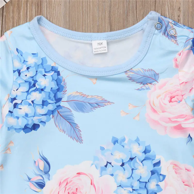 Комбинезон для новорожденного с цветочным рисунком маленьких девочек детский