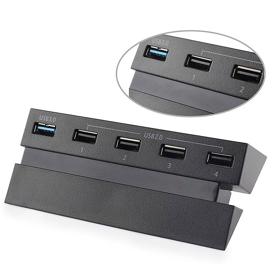 5 Порты и разъёмы концентратор для PS4, USB 3,0 высокое зарядное устройство сплиттер контроллера карты расширения для Игровые приставки 4 PS4 консоли, а не для PS4 зауженного кроя PS