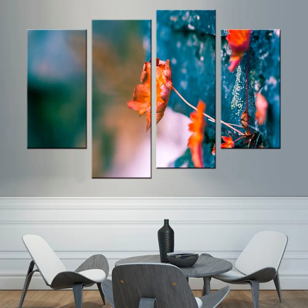 4 шт./компл. Настенная картина с изображением листьев растений плакаты принты