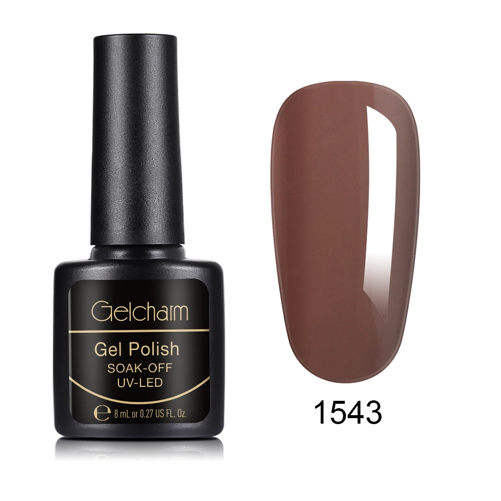 1543 8ml Pure Color Nail Polish Soak Off Semi Perment UV LED Glue Nail Polish Lucky Lacquer Top Base Primer Hybrid Stamping Paint - Цвет: 1543