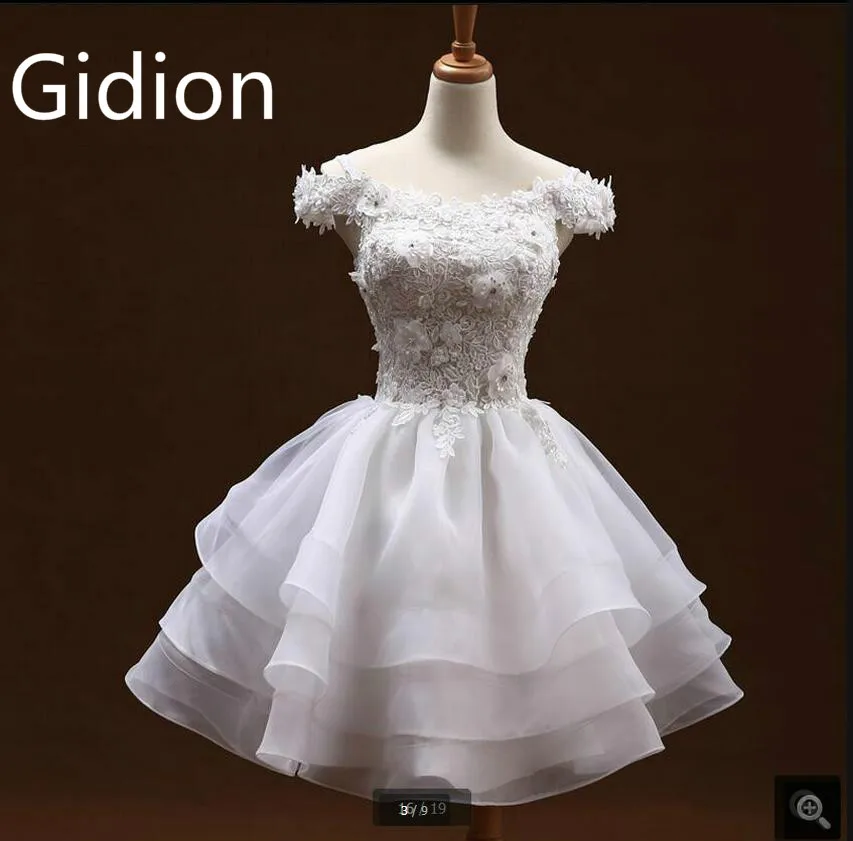 Новинка 2017 настоящая фотография короткое ТРАПЕЦИЕВИДНОЕ свадебное платье с