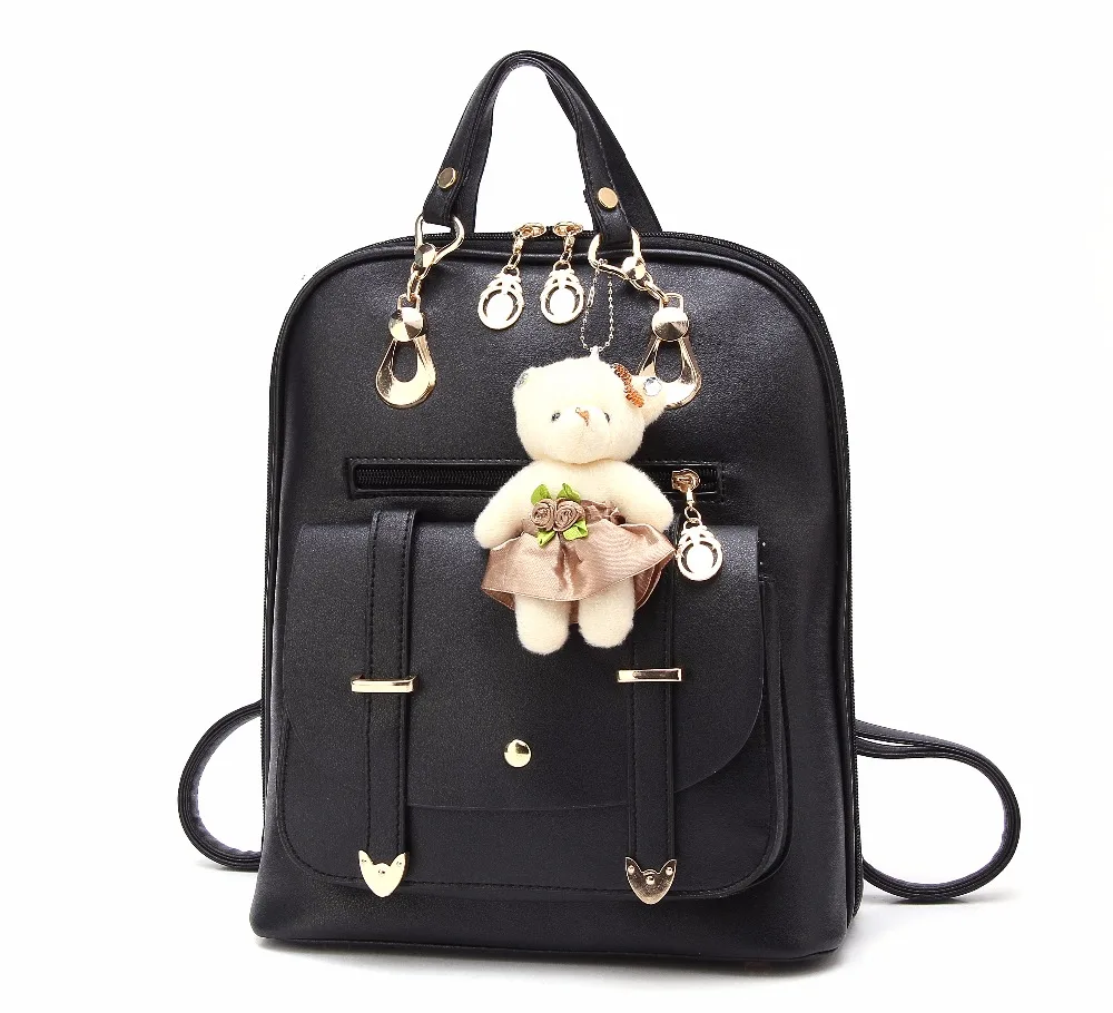 

New High Quality Women's Backpack Famous Brands Fashion Lady Leather Bagpack School Back packs For Teenage Girls