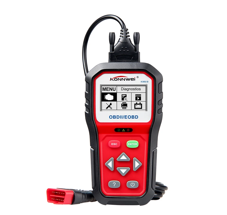KONNWEI KW818 Улучшенный OBDII ODB 2 Автомобильный диагностический сканер 12 В проверка тестером батареи двигателя автомобильный инструмент для чтения кода