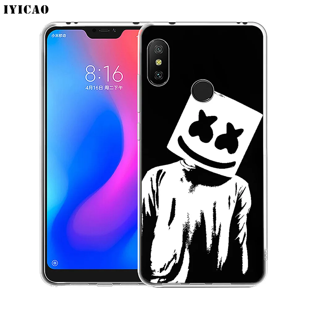 Чехол для телефона IYICAO Marshmello DJ мягкий силиконовый чехол Xiaomi Redmi 4A 5A 6A Note 7 6 5 Pro Plus 4X