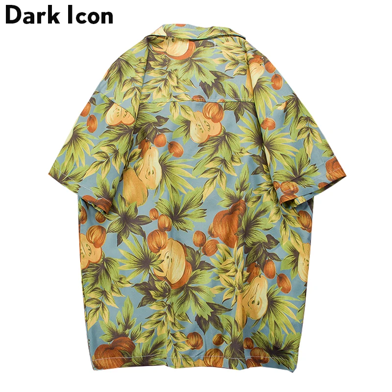 Гавайский стиль винтажная рубашка в стиле хип-хоп с принтом мужская летняя