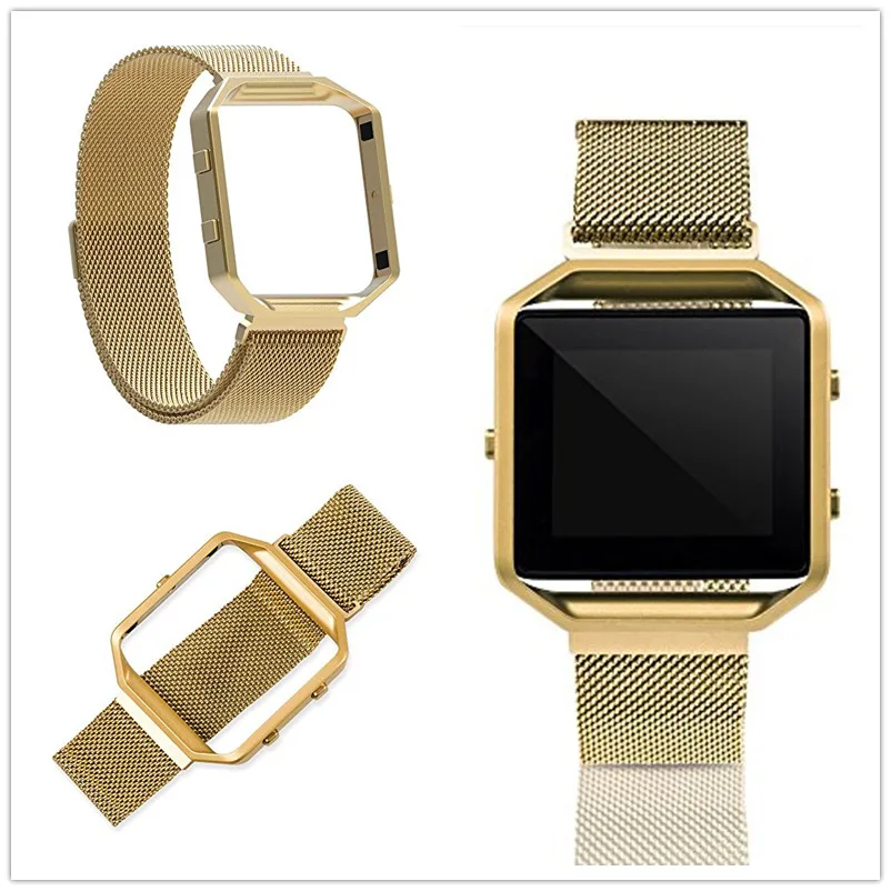 Ashei ремешки для fitbit Блейз полос Milanese Loop ремешок замена сетка ремень с металлической Рамки для fitbit Blaze