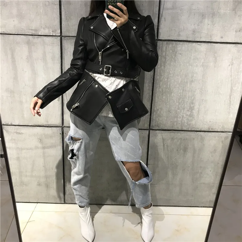 Женская куртка из натуральной кожи овечьей кожи|skins women|skin lambskin leather jacket |