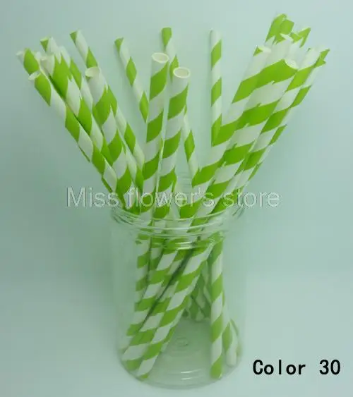 25 шт. бумажные соломинки армейский зеленый диагональной полоской соломинкой Для