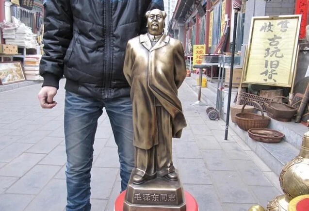 26"China Brass famous great cacique chairperson Mao Ze Dong Mao Zhu Xi statuary 65cm