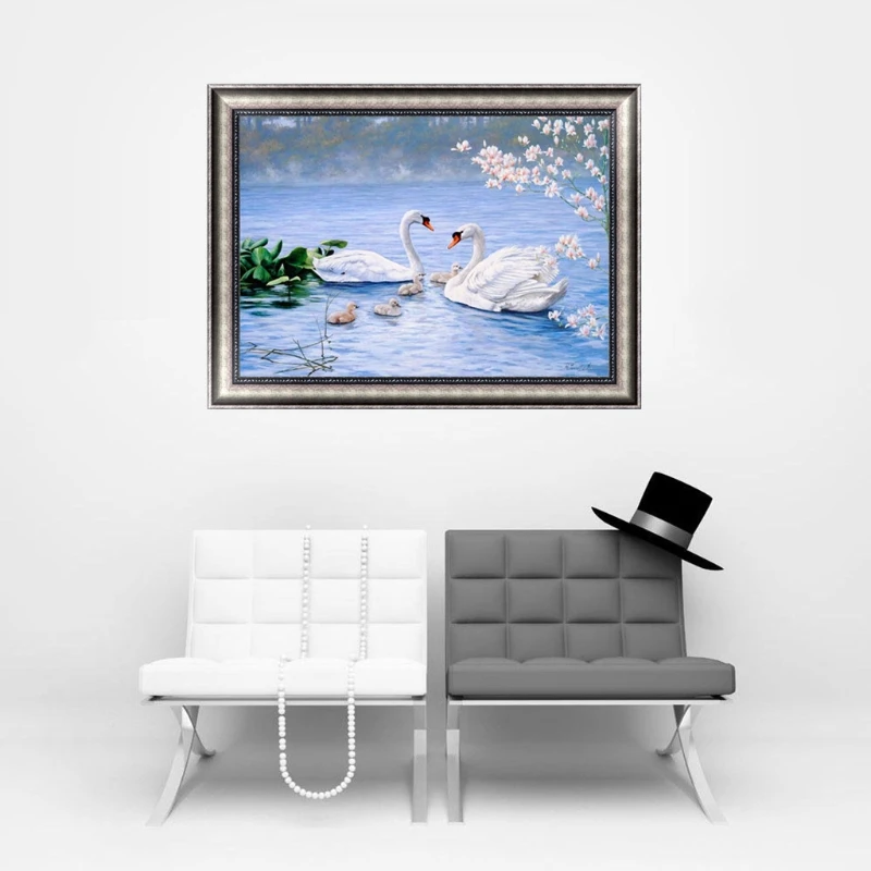 Алмазная 5D картина сделай сам вышивка с лебедем озером Набор для вышивки