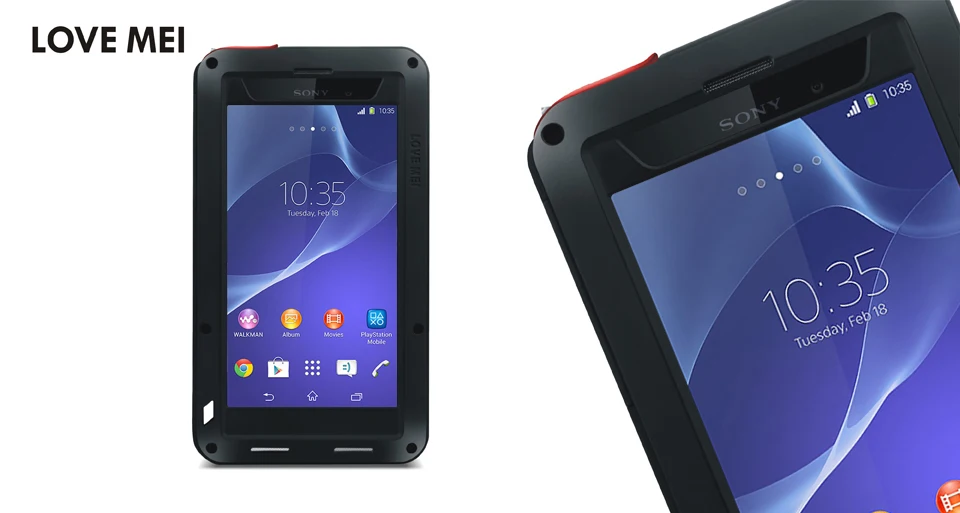 Любовь Мэй металлический алюминиевый чехол для Sony Xperia Z2 мощный Броня