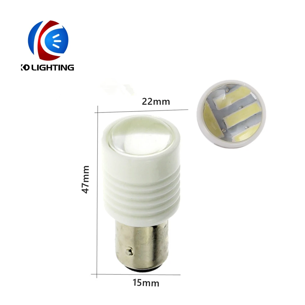2 PCS Car LED 1157 BAY15D 6SMD 7020 With Lens Ceramic Shell Turn Brake Lamp Bulbs White 6500K 12V Low Power Consumption | Автомобили и