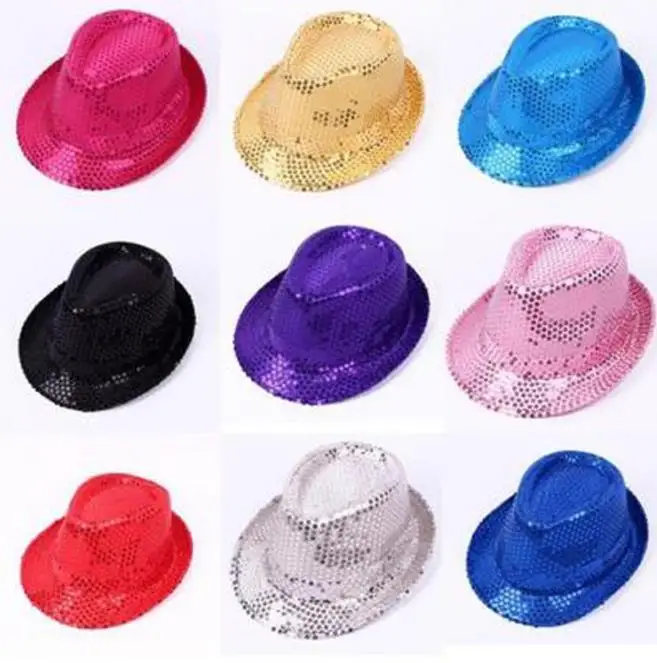 

Christmas hat children adults party sequins jazz hat kids men women dance cap club event party Festive stage perform props