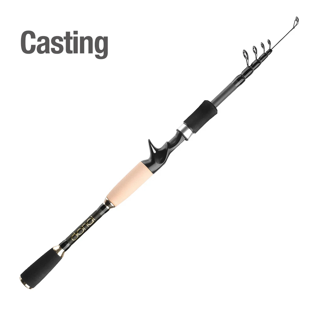 Casting Rod DONQL Telescopic Casting Fishing Rod Carbon Fiber Carp Feeder Spinning Rod1.8M-2.7M Portable Travel Surf Fishing Rod Tackle - Цвет: Casting Rod