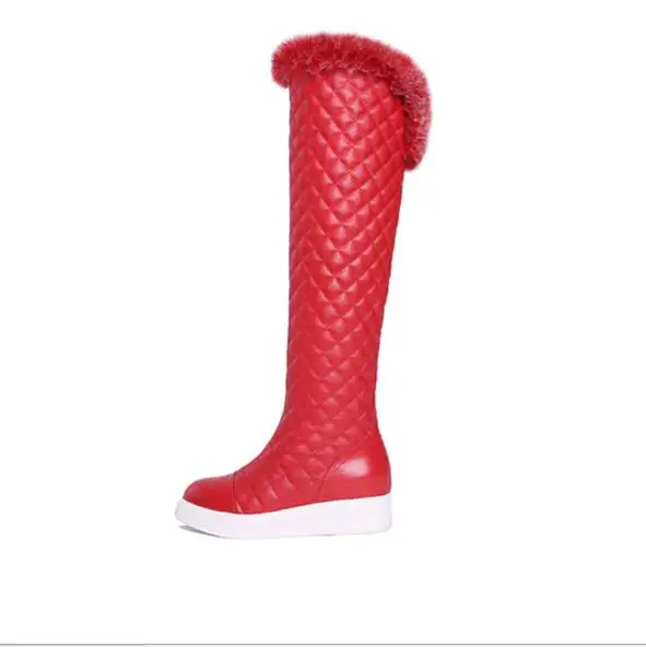 Новинка 2018 г. Зимние Сапоги выше колена из натуральной кожи женские теплые