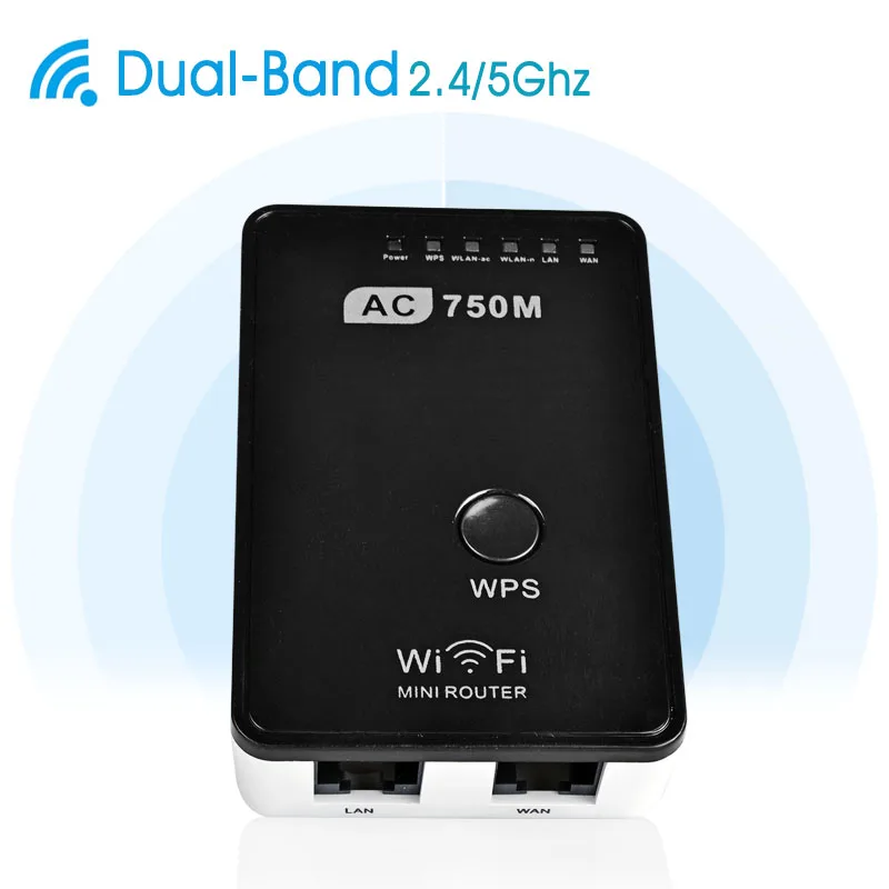 Горячие Мини Беспроводной маршрутизатор 750 Мбит Dual-Band 2.4/5 ГГц Wi-Fi Repeater Booster 802.11 ac/