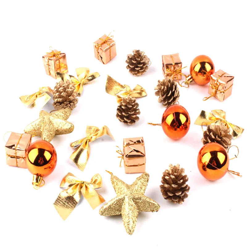 24 шт. украшения для рождественской елки шар в форме звезды коробка с бантом