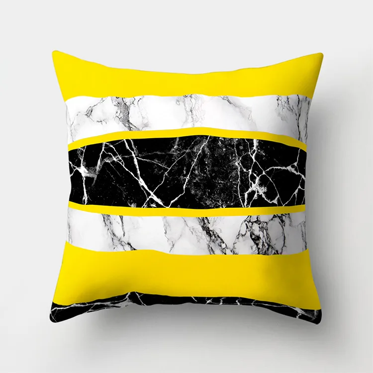 Cojines Decorativos Para наволочка для дивана Желтая подушка геометрический мрамор полиэстер Наволочка украшения для дома Декор 40548 - Цвет: 2BZ-40548-064