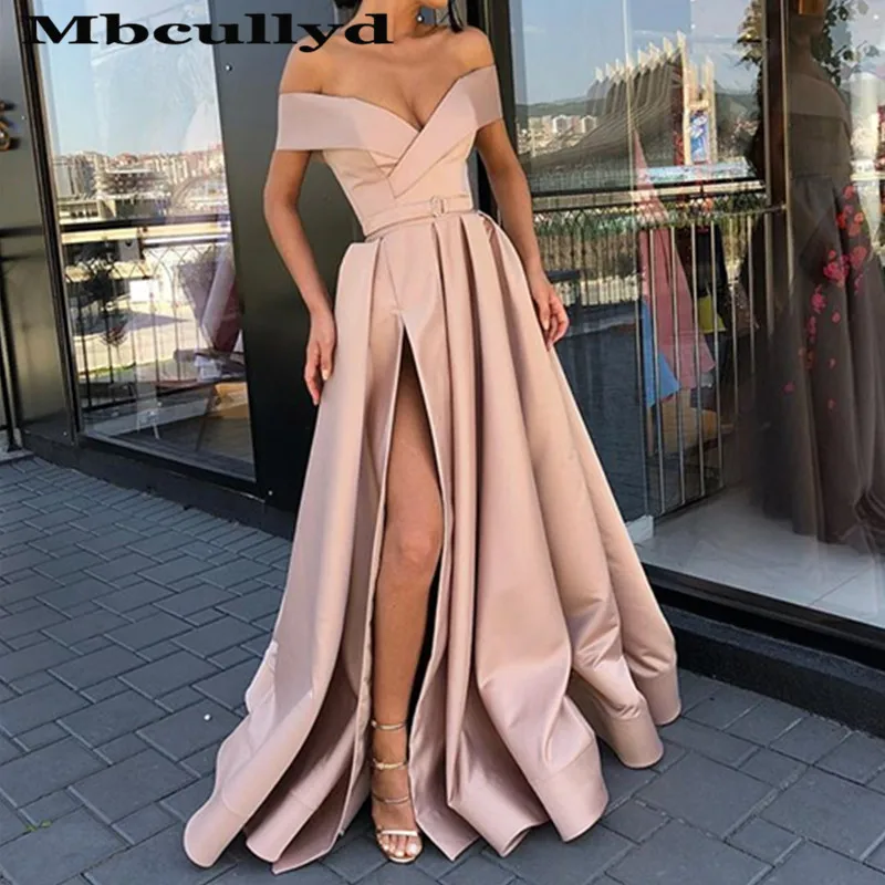 Сексуальные длинные элегантные вечерние платья Mbcullyd с глубоким V-образным