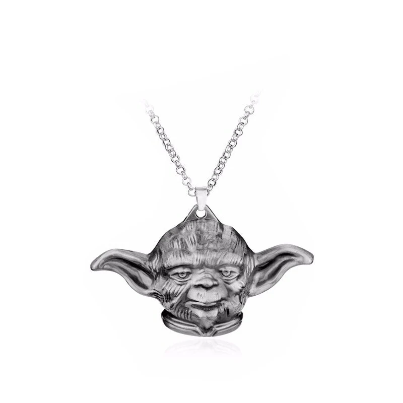 SILVER Millennium Falcon Star Wars ювелирные изделия Винтаж серебро Металл истребитель самолет кулон из фильма Готический стиль цепочки и ожерелья мужские - Окраска металла: SILVER