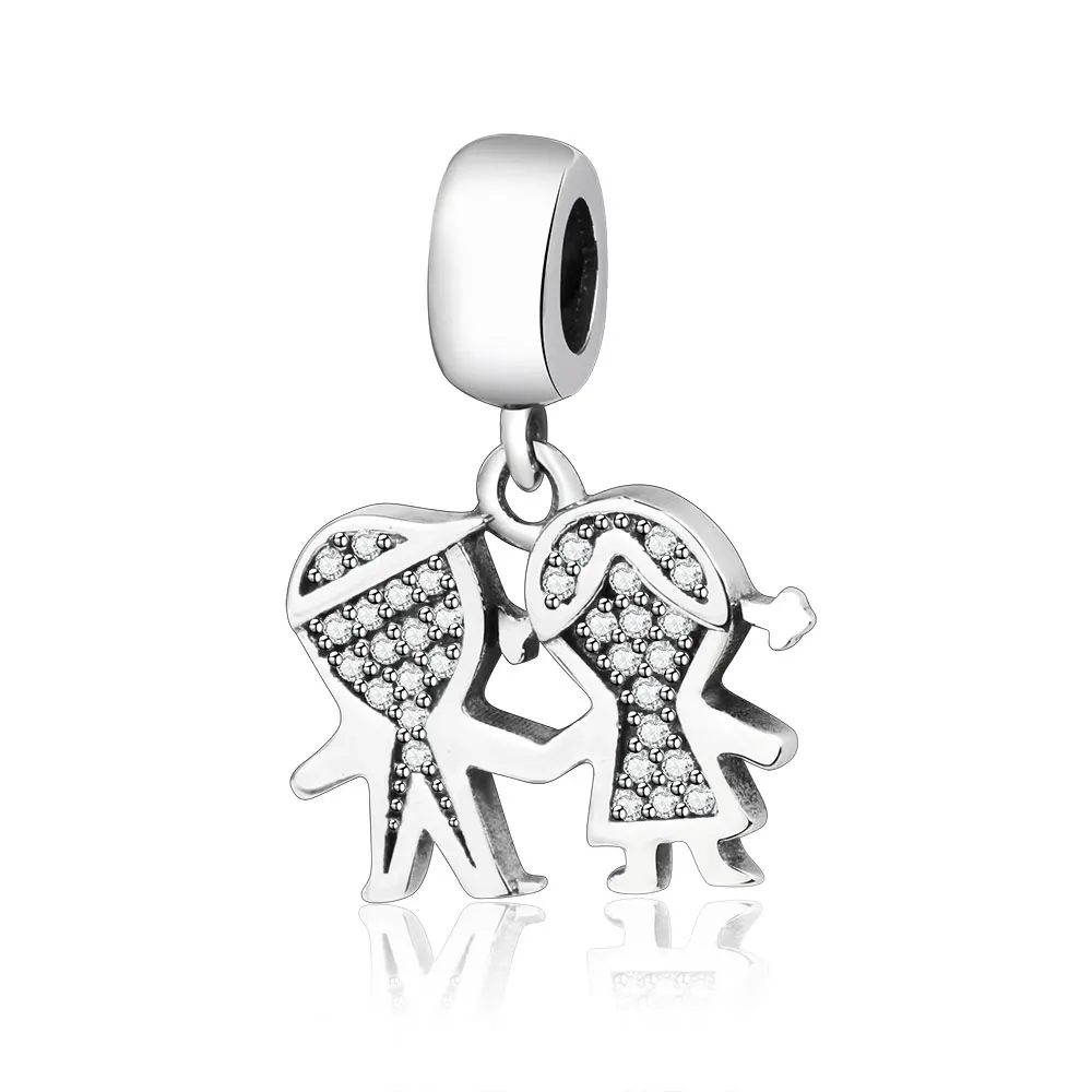 Подходит к оригинальному браслету Pandora, 925 пробы, серебряный, милый, для мальчиков и девочек, для семьи, Висячие Подвески, бусины, сделай сам, ювелирное изделие, изготовление аксессуаров - Цвет: A2