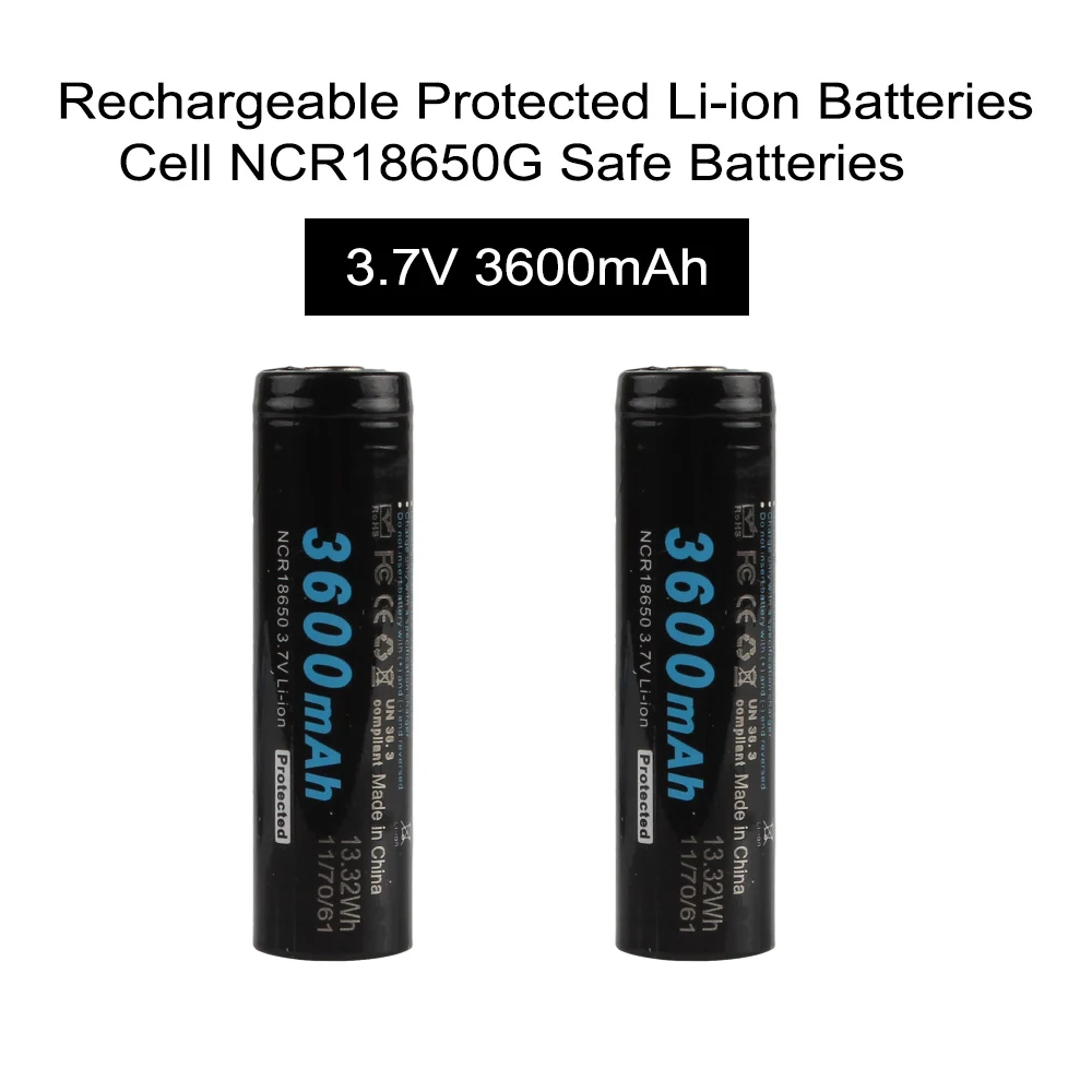 2 шт./лот 3 7 V 3600mAh 18650 аккумуляторная батарея большой емкости литий ионная с
