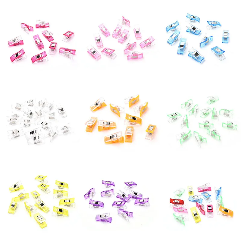 

20pcs Small Size Plastic Clips Multicolor Sewing Craft Quilt Binding Plastic Clips for Quilting Crocheting Crafting and Knitting