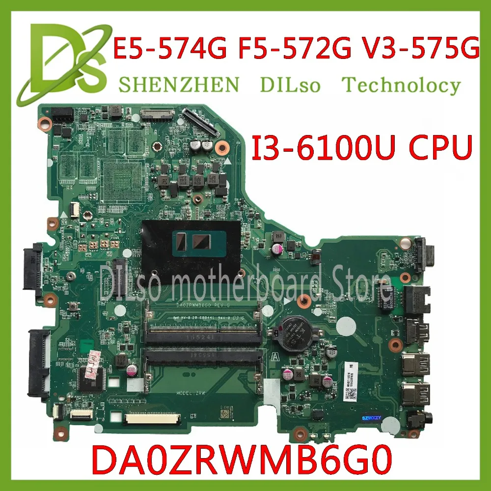 KEFU E5-574G материнская плата для acer Aspire E5-574 E5-574G F5-572 V3-575 V3-575G материнская плата I3-6100U Процессор DA0ZRWMB6G0 Тесты