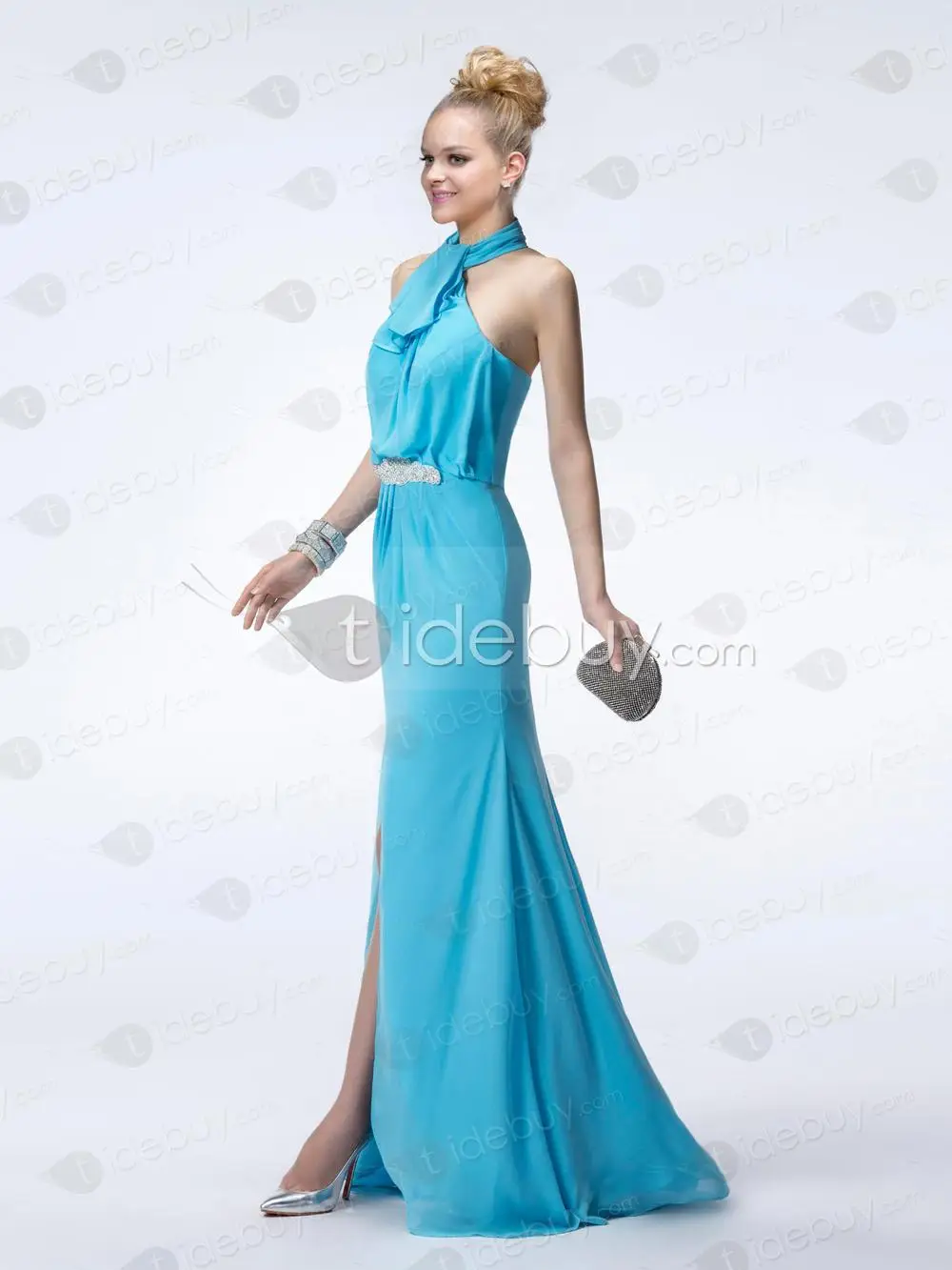 grils designer-Elegant Halter A-line Floor-length Bridesmaid Dress 10850329 | Свадьбы и торжества