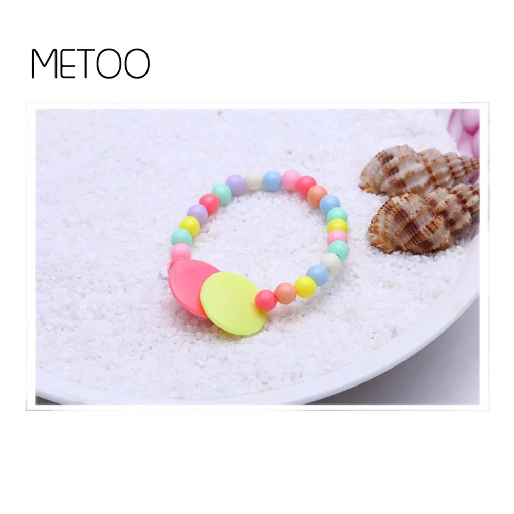 METOO 40 см круглая цветная конфета ожерелье браслет детское набор подарки детские