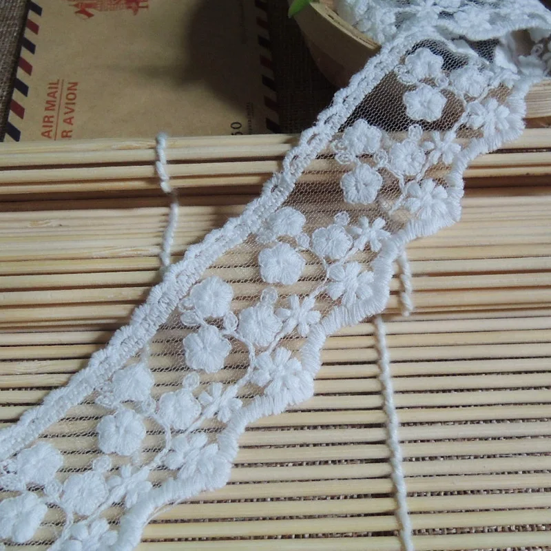 

3.8cm wide Lace Trim 5yards/lot Tshirt Lace Embroidered Lace DIY Lace Material Free Shipping Z381