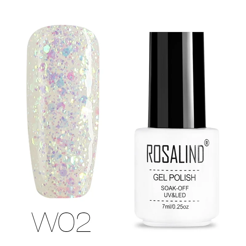W02 Гель-лак ROSALIND, 1 шт., грунтовка для укрепления ногтей, УФ-Гель-лак, замачиваемый Полупостоянный лак, необходимый верхний базовый слой - Цвет: W02