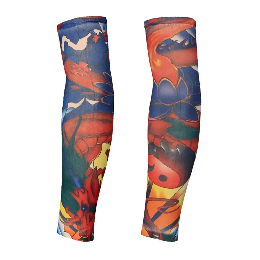 Рукава татуировки 2019 модные солнцезащитные временные рукава боди-арт чулки