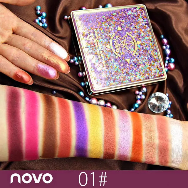 NOVO Quicksand 12 цветов Палитра теней для век Naked shimmer Блеск Тени для век Макияж Nude Корея Косметика Новинка - Цвет: 01