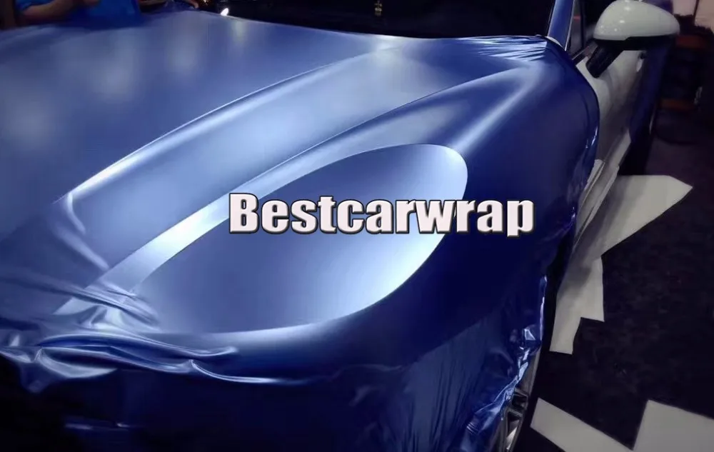 Матовая Синяя атласная хромированная виниловая обертка PROT WRAP S для стайлинга