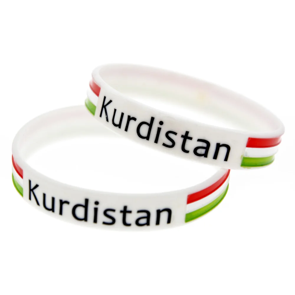 1PC Kurdistan Силиконовый браслет с флагом белый размер для взрослых|Браслеты шармами|