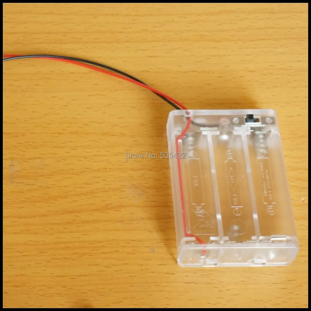 Прозрачный держатель батарейного отсека 3 ячейки AA чехол с кабельными выводами