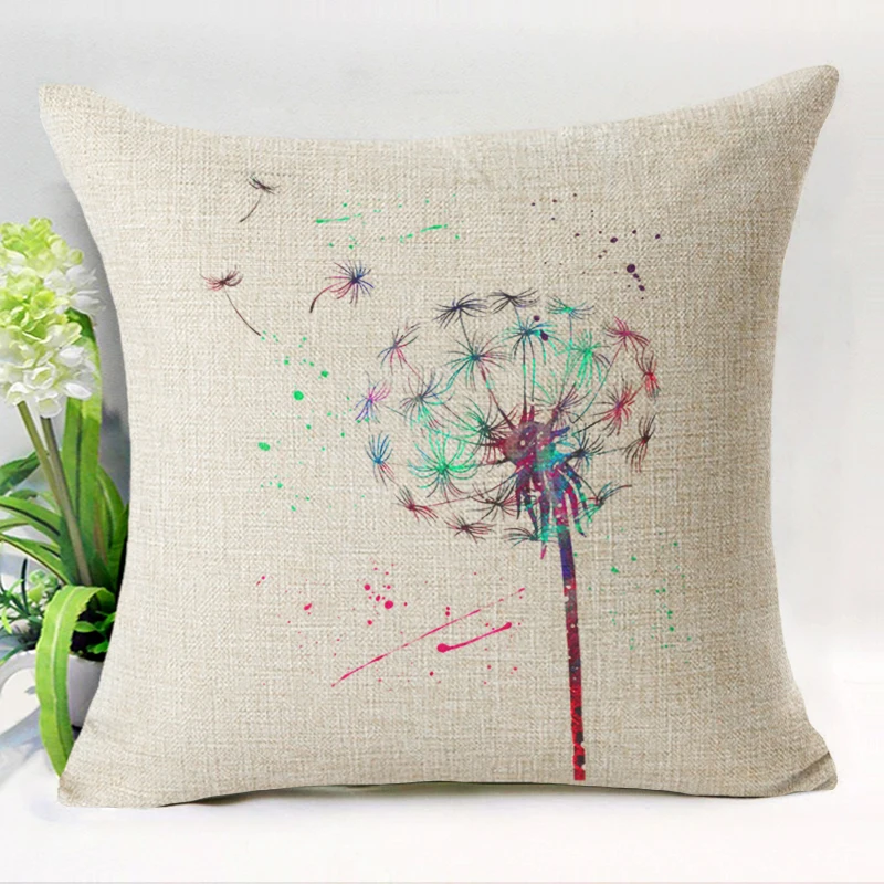 Чехлы для подушек растительный красивый Одуванчик хлопковый льняной чехол