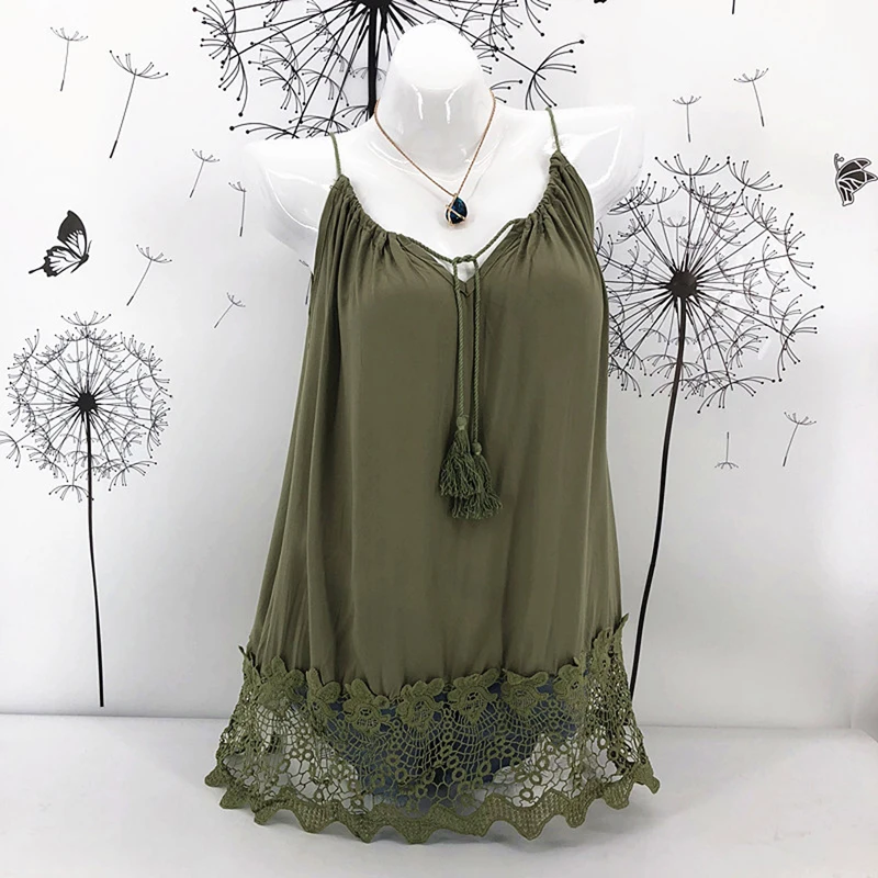 Модная женская жилетка с v-образным вырезом без рукавов кружевная Открытая Майка