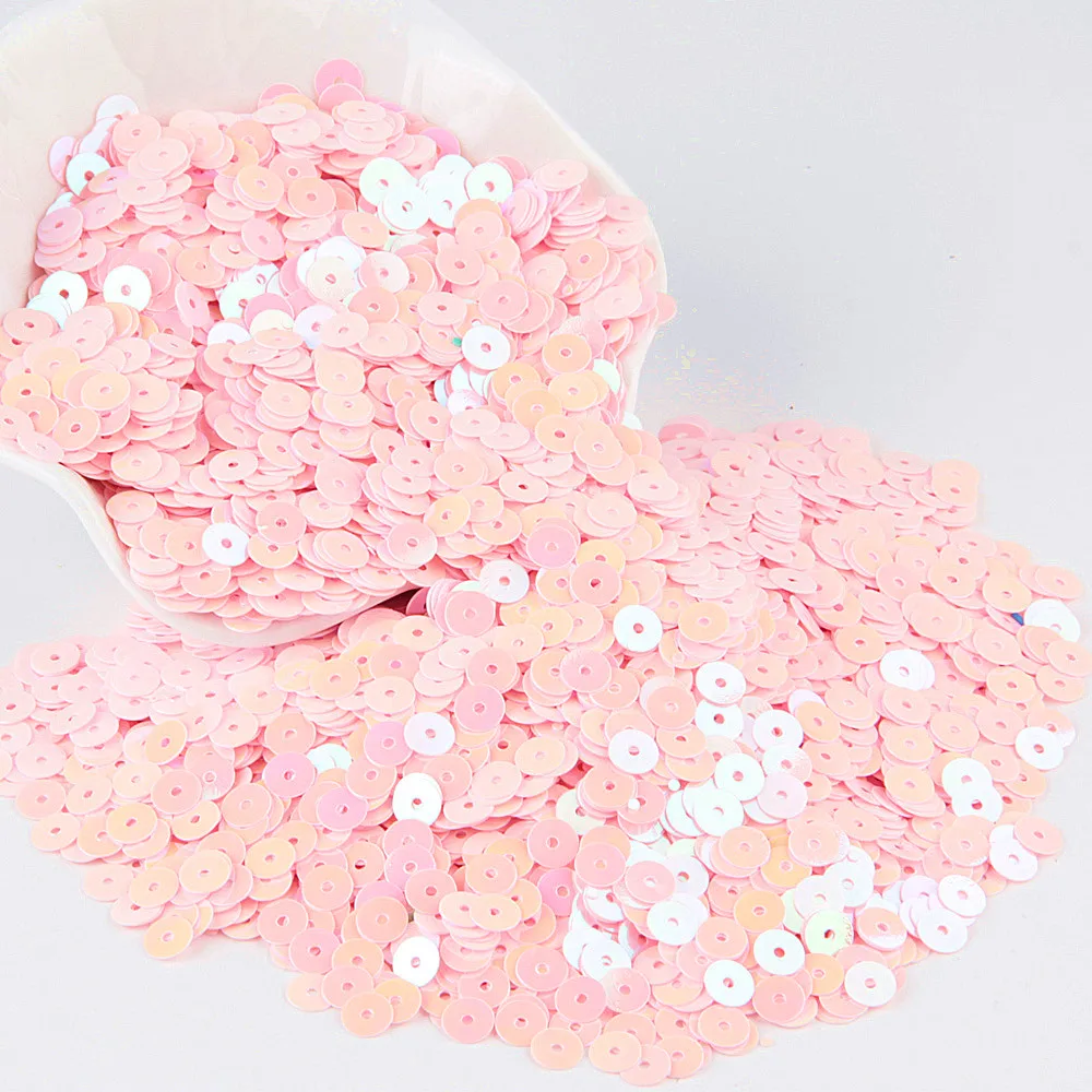 6mm ab pink Розовые блестки 3 мм-30 мм плоские круглые ПВХ свободные пайетки для рукоделия блестки Швейные украшения DIY аксессуары Lentejuelas Para Coser - Цвет: 6mm ab pink