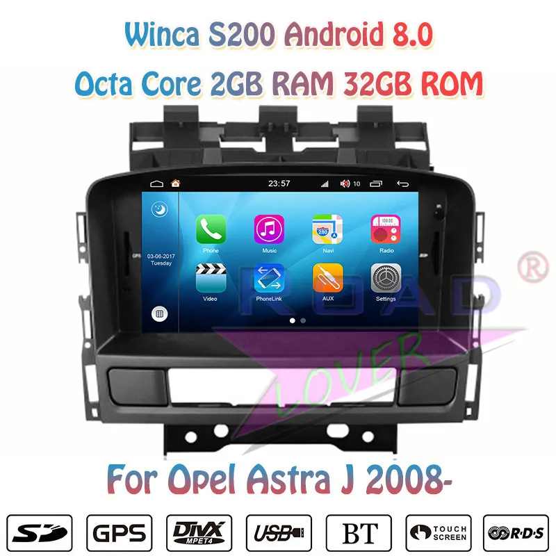 Winca S200 Android 8 0 Автомобильный мультимедийный DVD плеер радио для Opel Astra J Стерео GPS