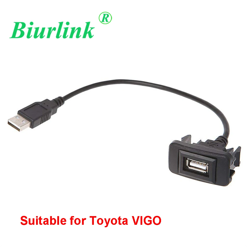 USB адаптер Biurlink для подключения кабеля к порту 12 24 В шнур зарядный Toyota VIGO
